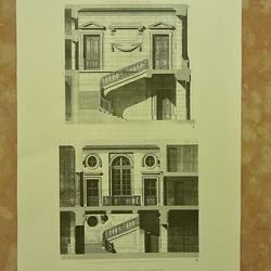 マリーアントワネットのプチ トリアノン宮殿の、入り口階段の図面(写真アリ) 。A3サイズ    F-26 1枚目の画像