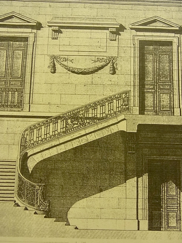 マリーアントワネットのプチ トリアノン宮殿の、入り口階段の図面(写真アリ) 。A3サイズ    F-26 5枚目の画像