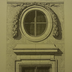 マリーアントワネットのプチ トリアノン宮殿の、エントランスの内部の窓周りの図面。写真アリ) 。A3サイズ    F-28 3枚目の画像