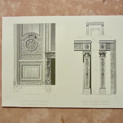 マリーアントワネットのプチ トリアノン宮殿の、サロンの壁の装飾のプラン。（写真アリ) 。A3サイズ    F-32 1枚目の画像
