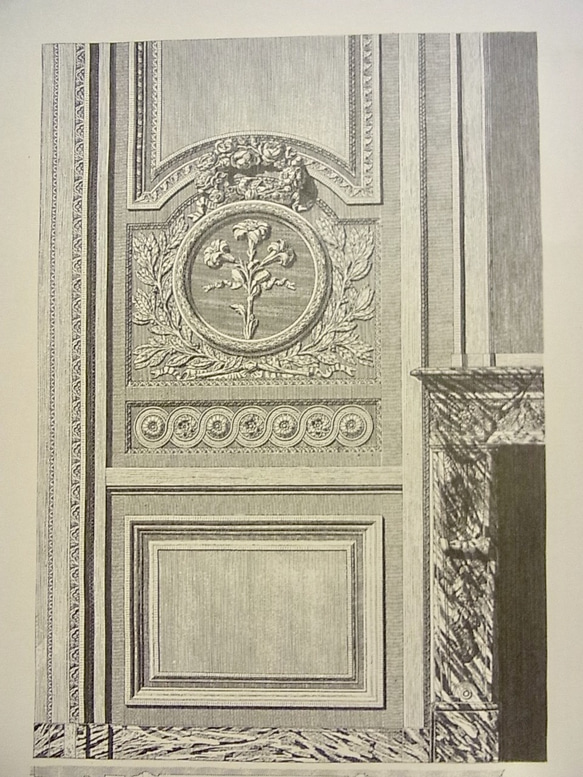 マリーアントワネットのプチ トリアノン宮殿の、サロンの壁の装飾のプラン。（写真アリ) 。A3サイズ    F-32 2枚目の画像
