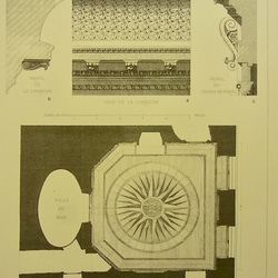 フォンテーヌブロー宮殿のマリー アントワネットの化粧部屋の床、モールディング。A3サイズ    F-41 2枚目の画像