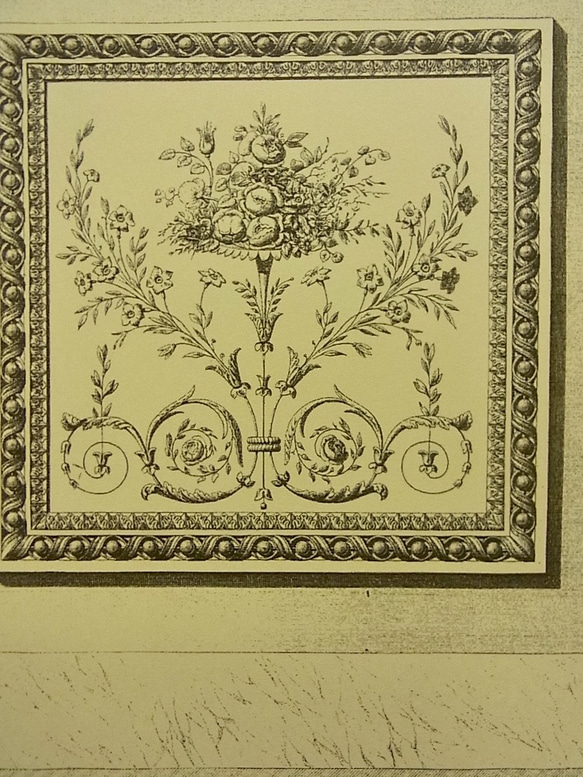 フォンテーヌブロー宮殿のマリー アントワネットの化粧部屋の壁とマントルピースのデザイン。A3 サイズ    F- 42 3枚目の画像