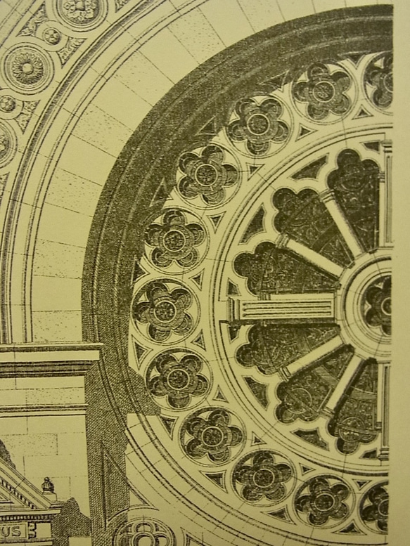 フランス  城館の礼拝堂の建築パースです。A3サイズ F-60 3枚目の画像