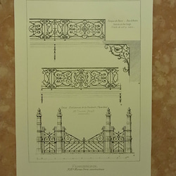 パリ  個人邸の鉄扉のプレゼン図面。  A3サイズ    F -84 1枚目の画像