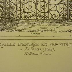 フランス 個人邸の鉄扉のプレゼン図面。  A3サイズ    F -82 7枚目の画像