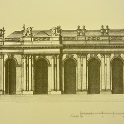 フランス ブルボン宮殿の正面の建築パースです。A3サイズ    F -95 3枚目の画像