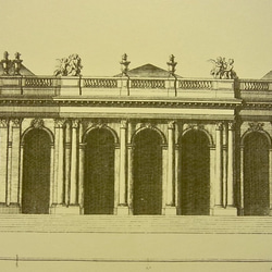 フランス ブルボン宮殿の正面の建築パースです。A3サイズ    F -95 4枚目の画像