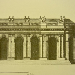 フランス ブルボン宮殿の正面の建築パースです。A3サイズ    F -95 5枚目の画像