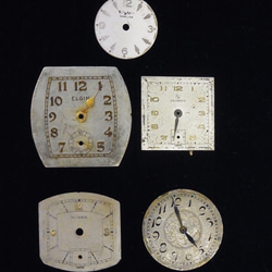 古い時計の文字盤のみ5枚セットです。JW-222 1枚目の画像
