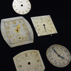 古い時計の文字盤のみ5枚セットです。JW-222 2枚目の画像