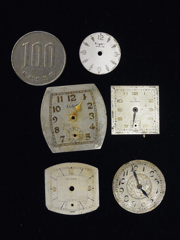 古い時計の文字盤のみ5枚セットです。JW-222 5枚目の画像