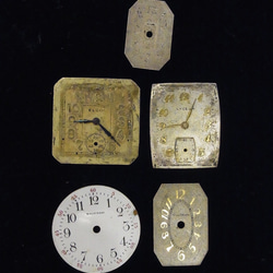 古い時計の文字盤のみ5枚セットです。JW-225 1枚目の画像