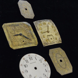 古い時計の文字盤のみ5枚セットです。JW-225 2枚目の画像