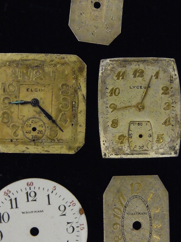 古い時計の文字盤のみ5枚セットです。JW-225 4枚目の画像