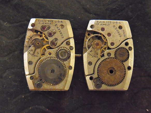 本物志向。古いエルジン社の腕時計のジャンク品２点セットです。 JW -193 3枚目の画像