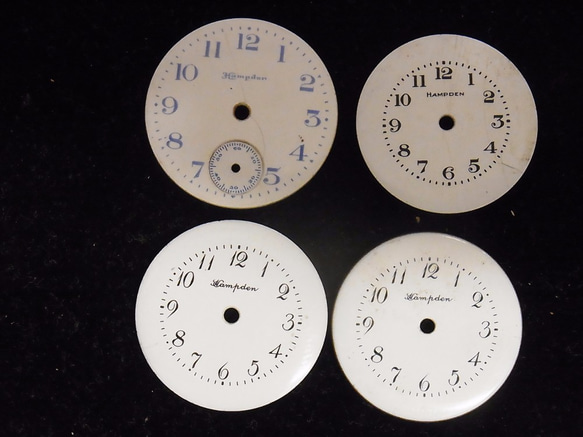 本物志向。古い懐中時計の文字盤のみ4枚セットです。jw-328 1枚目の画像