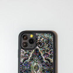 iPhone17 対応☆ 天然貝 螺鈿アート エイシェントイスタンブール・ヴァイオレット ｜HQ スマホケース 4枚目の画像