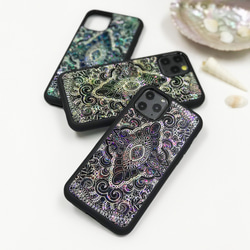 iPhone17 対応☆ 天然貝 螺鈿アート エイシェントイスタンブール・ヴァイオレット ｜HQ スマホケース 2枚目の画像