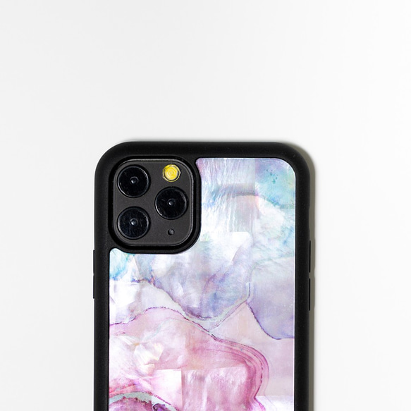 天然貝 螺鈿アート【iPhone/Galaxy対応】マーブル・スウィート ｜HQ スマホケース ・マグセーフ 変更対応 2枚目の画像