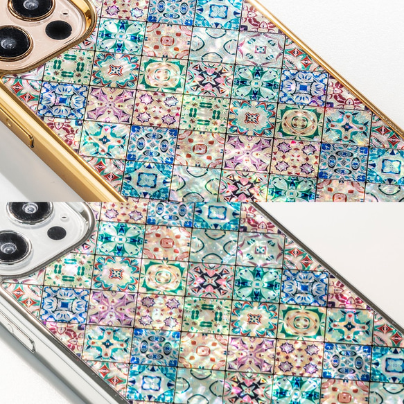 天然貝 螺鈿アート 【iPhone12/13/14/15対応】クッキーフェスティバル（ iPhone プレミアムケース） 5枚目の画像