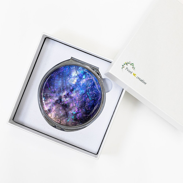 天然貝殼緊湊鏡（夜空）貝殼/Raden Art | 推薦作為禮物/禮物 第1張的照片