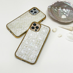 [夏季僅至 8/15] 天然貝殼 ★ Temari / Hanabishi (iPhone Premium Case Gold) 第1張的照片