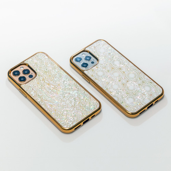 [夏季僅至 8/15] 天然貝殼 ★ Temari / Hanabishi (iPhone Premium Case Gold) 第4張的照片