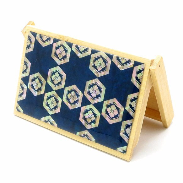天然貝殼和竹製名片盒（葫蘆家族徽章）&lt;Raden art&gt; [可包裝] 第4張的照片