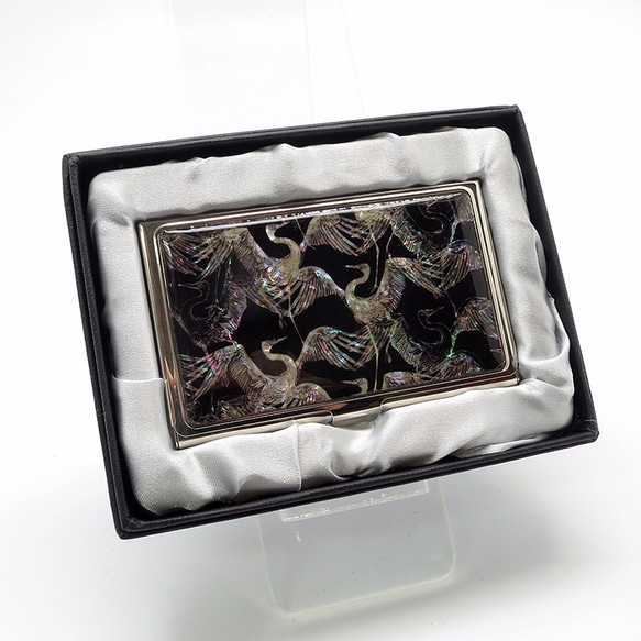 天然貝類名片名片盒（鶴舞）&lt;Raden art&gt; [包裝支持] 第4張的照片