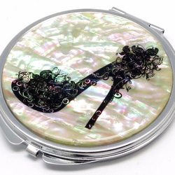 Natural Shell Compact Mirror (Black Heel) Shell / Raden Art [禮品包 第2張的照片