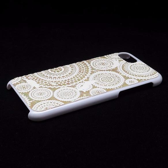 [6/30 停產] Natural shell iPhone case 兼容所有型號（白色蕾絲和貓 / 白色封面） [Raden 第4張的照片