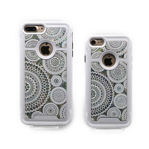 可以看到蘋果的 iPhone7 / 7Plus 保護殼 天然外殼保護殼（白色蕾絲，白色類型）&lt;Raden art&gt; 第2張的照片