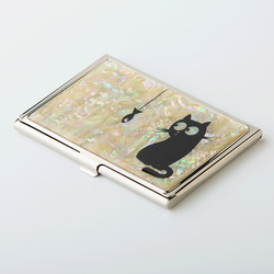天然貝 名刺カードケース（タマと煮干し）＜螺鈿アート＞【ラッピング対応】 3枚目の画像