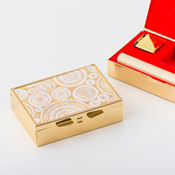 天然貝殼★印章盒（白色蕾絲）珍珠母貝藝術|推薦用於禮物和禮物 第1張的照片