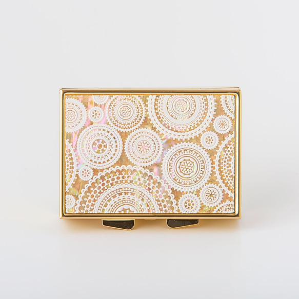 天然貝殼★印章盒（白色蕾絲）珍珠母貝藝術|推薦用於禮物和禮物 第2張的照片