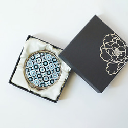 天然貝殼小巧鏡（鑽石花）&lt;Raden art&gt; [禮品包裝支持] 第2張的照片