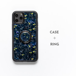 【期間限定】天然貝シェル ★キュートキャット・ネイビー（ハイクオリティケース） 螺鈿アート ｜iPhone/Galaxy 7枚目の画像