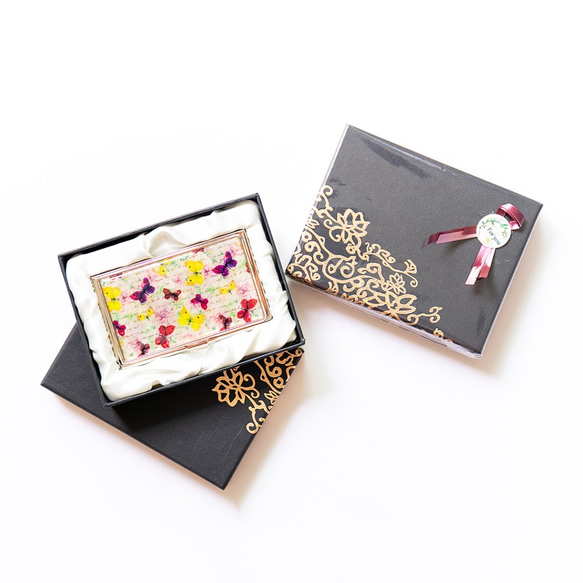 天然貝殼名片卡殼套（Papillon 香檳色）Raden Art [包裝兼容] 第2張的照片