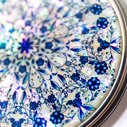 天然貝 コンパクトミラー（フラワーファンタジー・ライト）｜ シェル 螺鈿アート ｜ プレゼント・ギフトにおすすめ 4枚目の画像