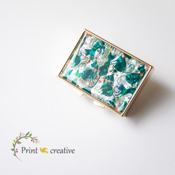 [限量再次上架] 天然貝殼 ★ 印章盒（可愛貓綠） 珍珠母貝藝術 | 推薦作為禮物 第2張的照片