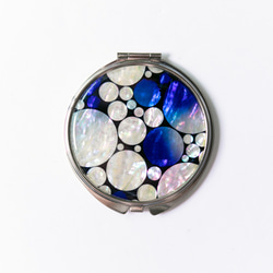 天然貝殼化妝鏡（Planet Rondo）|貝殼母貝藝術 |推薦作為禮物或禮物 第3張的照片