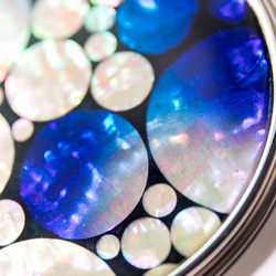 天然貝殼化妝鏡（Planet Rondo）|貝殼母貝藝術 |推薦作為禮物或禮物 第4張的照片