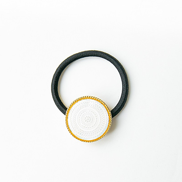 天然貝殼緊湊型鏡子和髮膠套（白色蕾絲）螺旋藝術[兼容禮品包裝] 第8張的照片