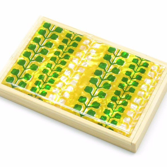 螺鈿×竹製　名刺カードケース（丸三本花桐） 1枚目の画像