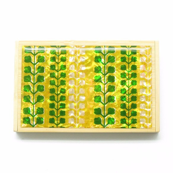 螺鈿×竹製　名刺カードケース（丸三本花桐） 3枚目の画像