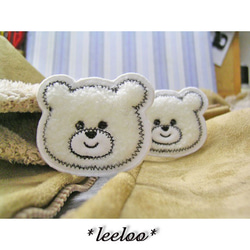 ☆白くまさん☆アップリケ刺繍ワッペン☆2枚 雑貨・その他