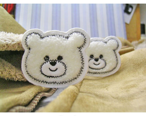 あるち  プロフ必読☘️様　ヌビ　刺繍白くま/ライトブルー　入園３点セット 🐰 🤍 🐻 🤍 🐥 ⁡ ⁡ #刺繍 #cosmo刺繍糸 #embroidery #くま刺繍