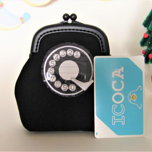 期間限定半額SALE！】昭和レトロ黒電話プチサコッシュ(薄型vr