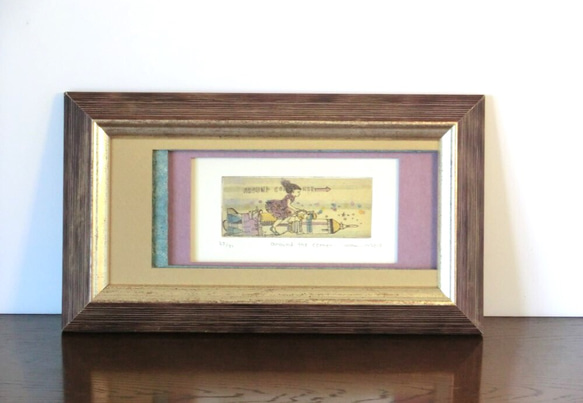 小さなアート 銅版画 フランス額装仕上げ アートフレーム